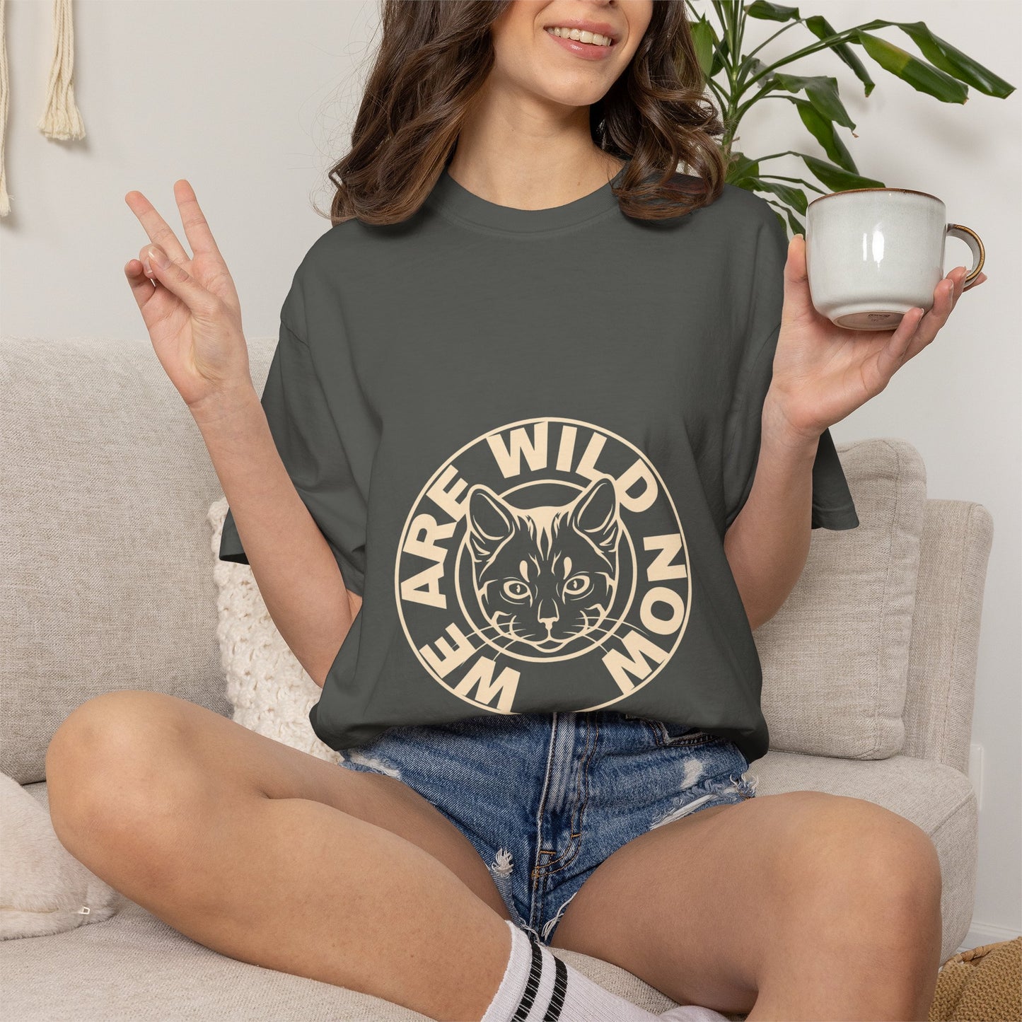 We Are Wild Now Cat Graphic T‑Shirt