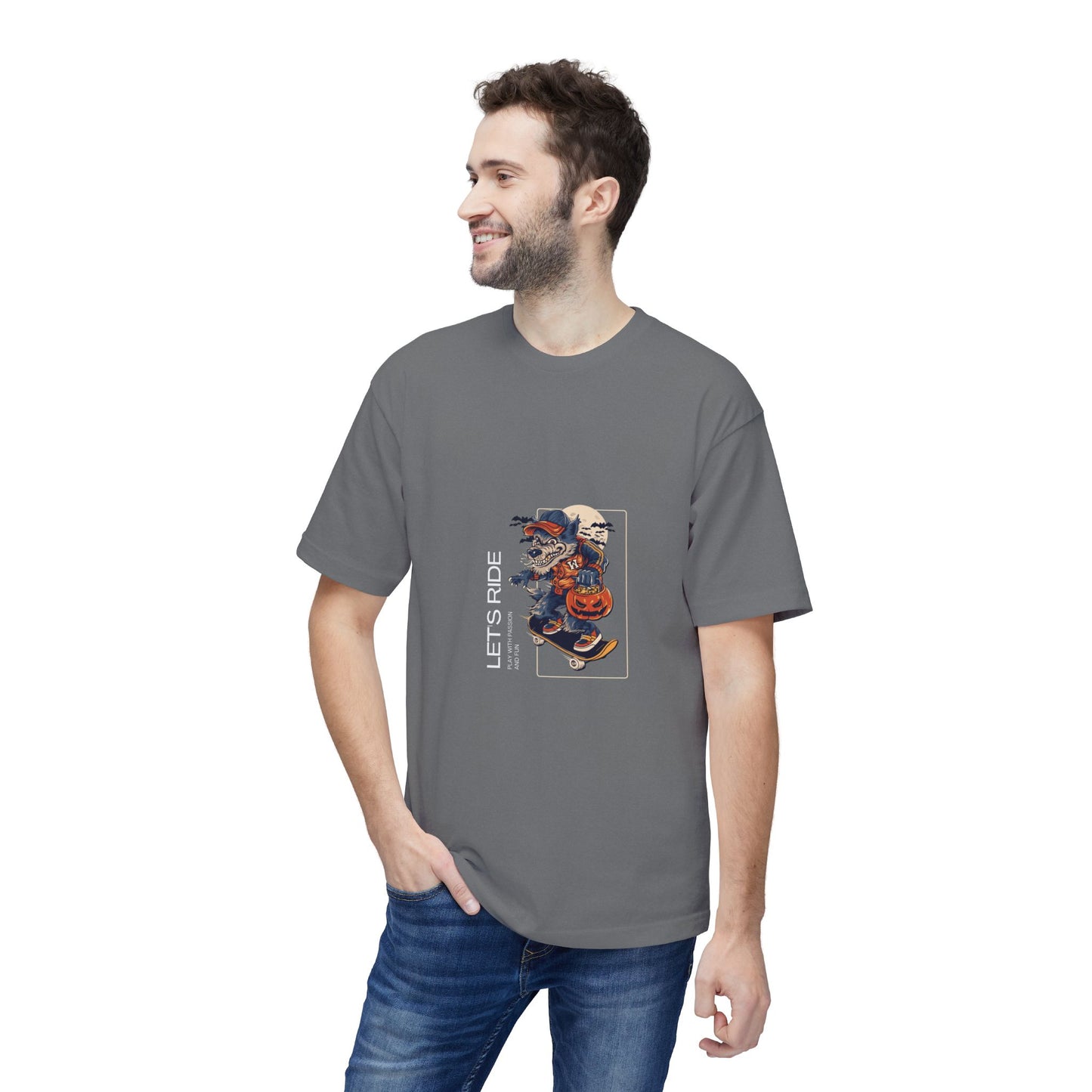 Let's Ride Motorcycle T-Shirt — Vintage Biker Pumpkin Halloween Graphic