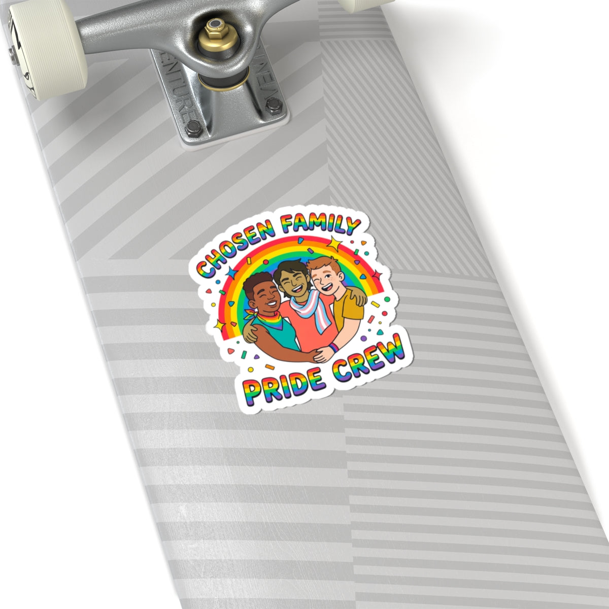 Chosen Family Pride Crew Sticker | LGBTQ+ queer joy, pastel rainbow