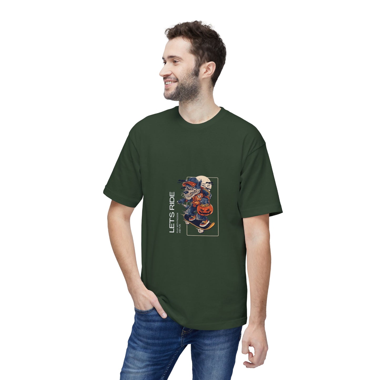 Let's Ride Motorcycle T-Shirt — Vintage Biker Pumpkin Halloween Graphic