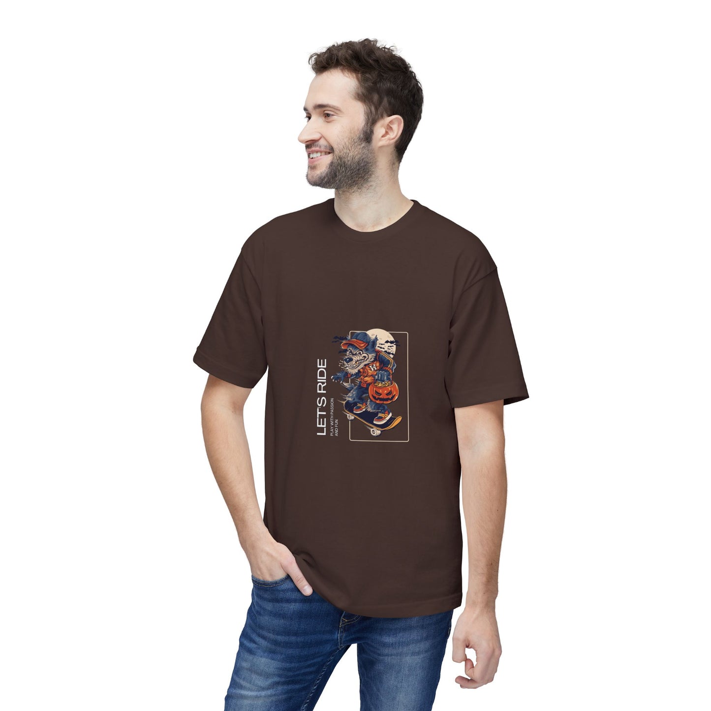 Let's Ride Motorcycle T-Shirt — Vintage Biker Pumpkin Halloween Graphic