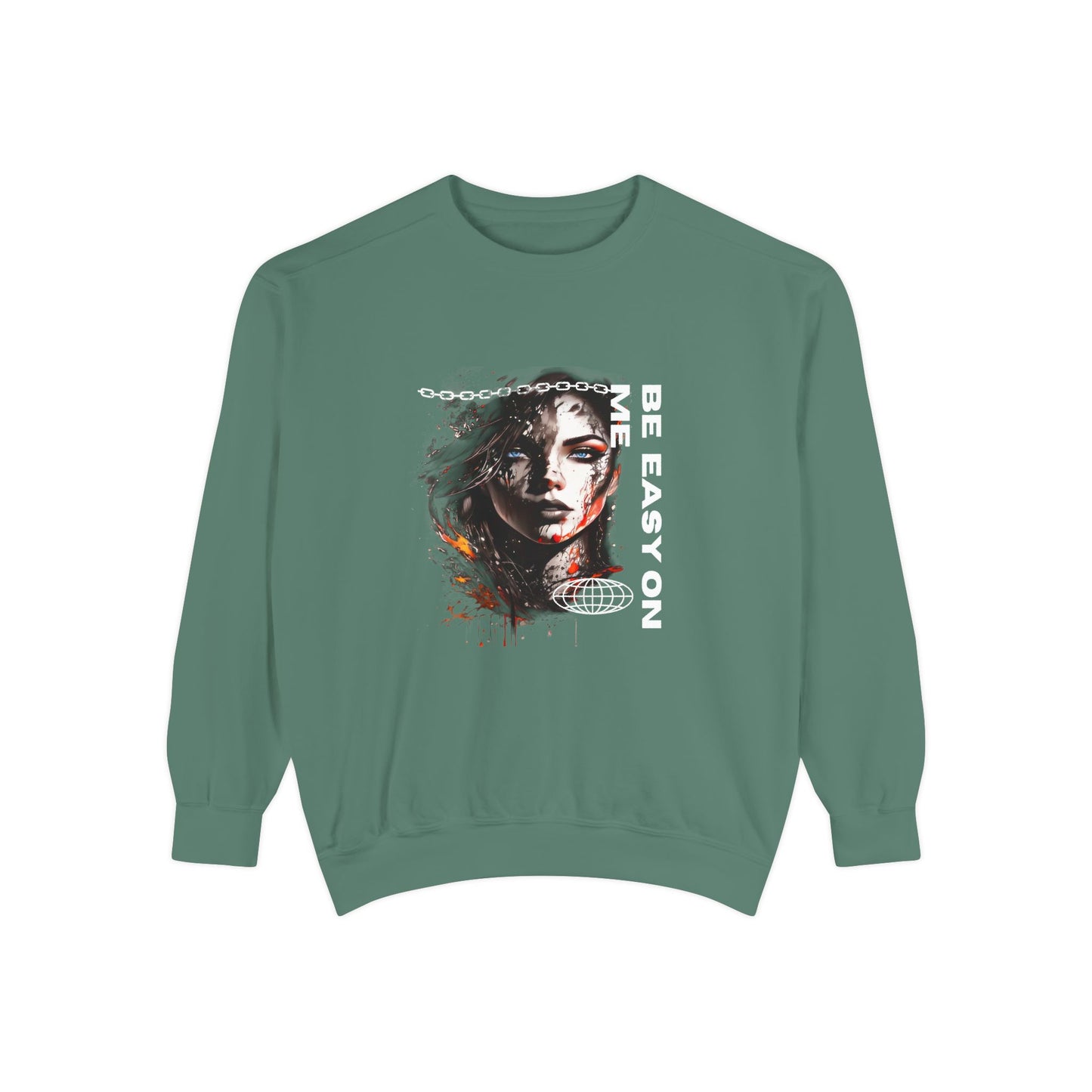 Graphic Sweatshirt — “Be Easy On Me” Artistic Portrait Pullover
