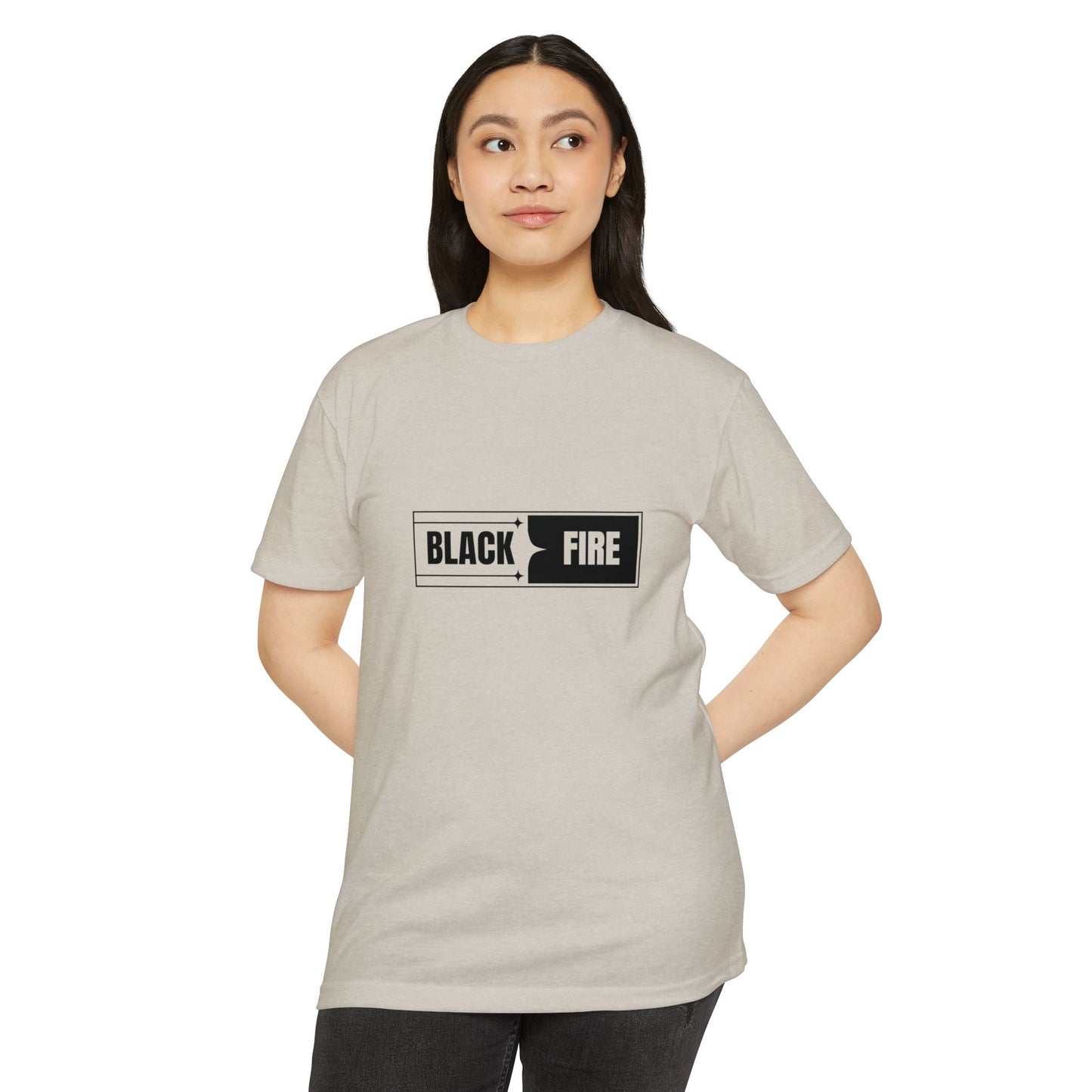Black Fire Graphic T-Shirt — 'Art Lover Boutique' Back Logo Tee