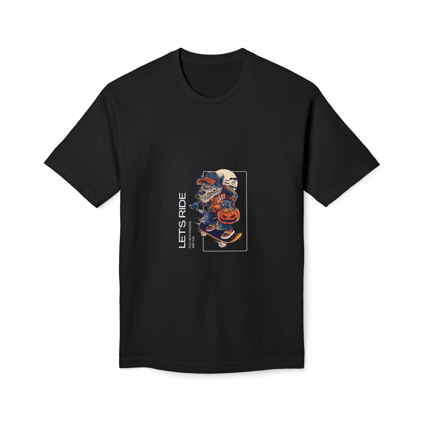 Let's Ride Motorcycle T-Shirt — Vintage Biker Pumpkin Halloween Graphic