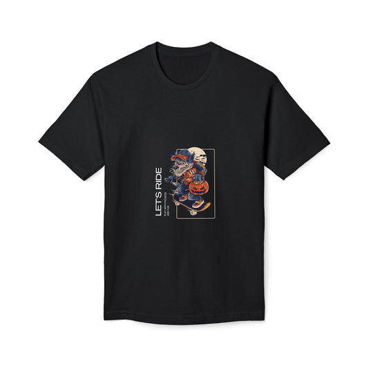 Let's Ride Motorcycle T-Shirt — Vintage Biker Pumpkin Halloween Graphic