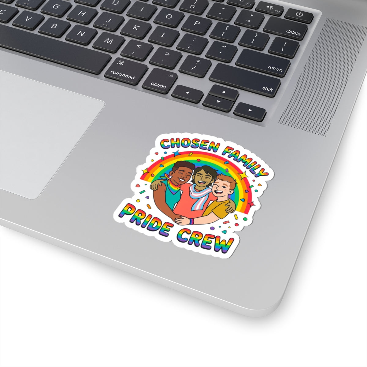 Chosen Family Pride Crew Sticker | LGBTQ+ queer joy, pastel rainbow