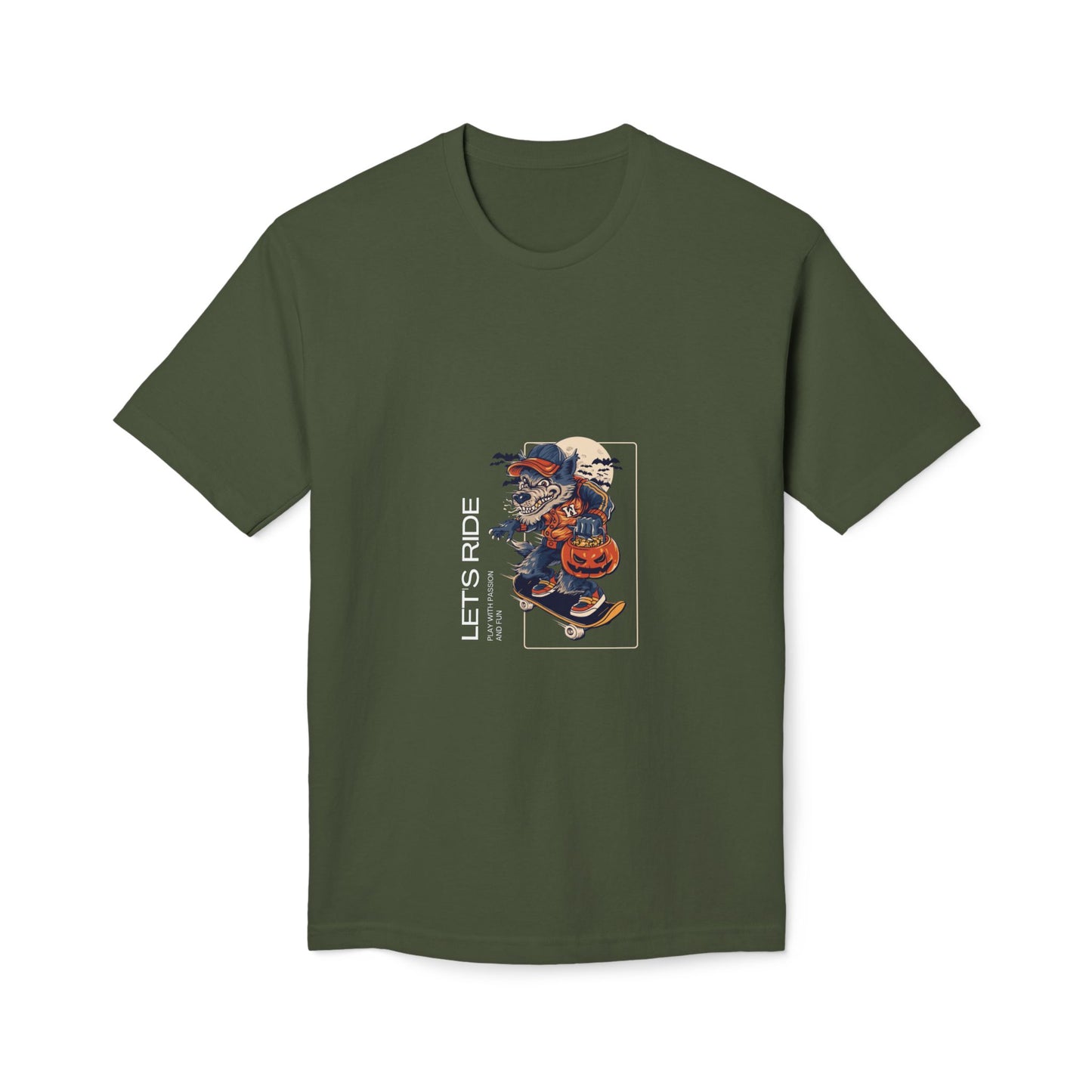 Let's Ride Motorcycle T-Shirt — Vintage Biker Pumpkin Halloween Graphic