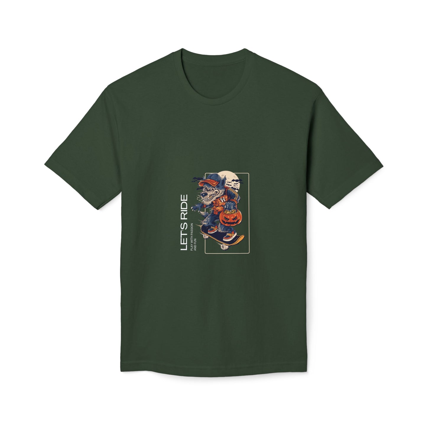 Let's Ride Motorcycle T-Shirt — Vintage Biker Pumpkin Halloween Graphic