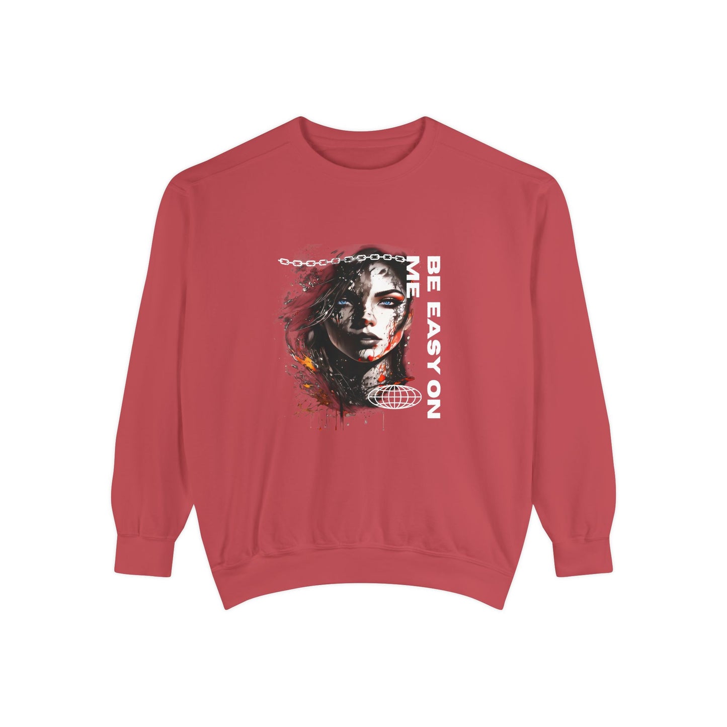 Graphic Sweatshirt — “Be Easy On Me” Artistic Portrait Pullover