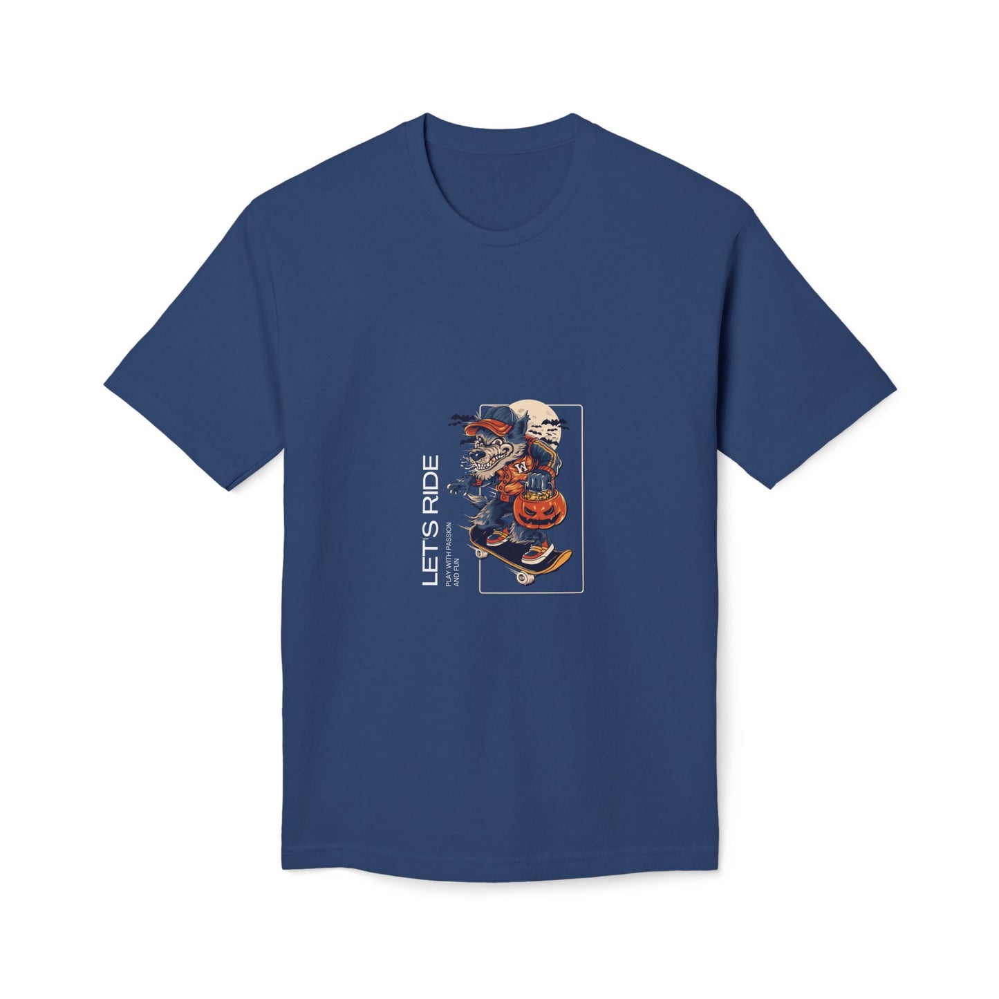 Let's Ride Motorcycle T-Shirt — Vintage Biker Pumpkin Halloween Graphic